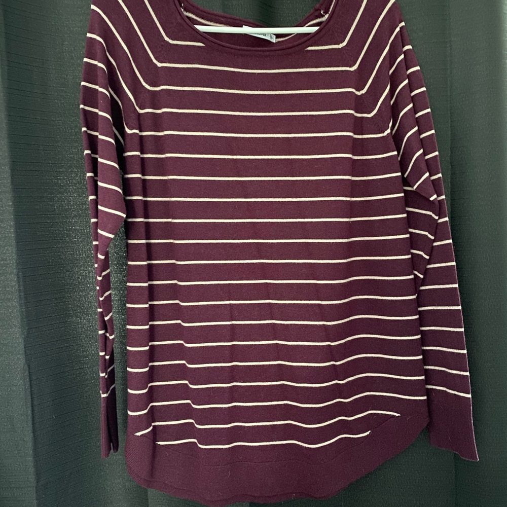 Pink Clover Burgundy Stripe Sweater